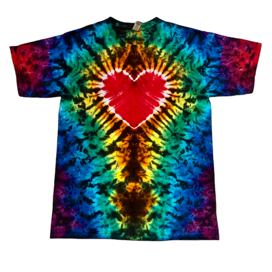 Black Rainbow Psychedelic Scrunch with Heart #11