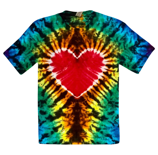 Black Rainbow Psychedelic Scrunch with Heart Youth T-Shirt #11