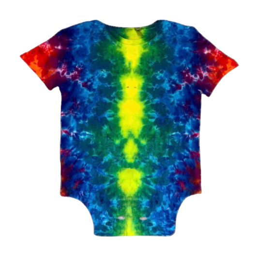 Rainbow Psychedelic Scrunch Baby Onesie #3