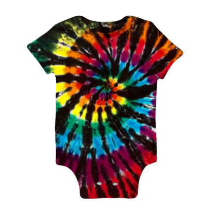 Black Rainbow Spiral Baby Onesie #4