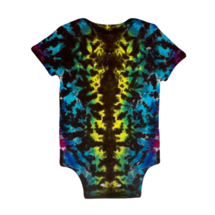 Black Rainbow Psychedelic Scrunch Baby Onesie #6